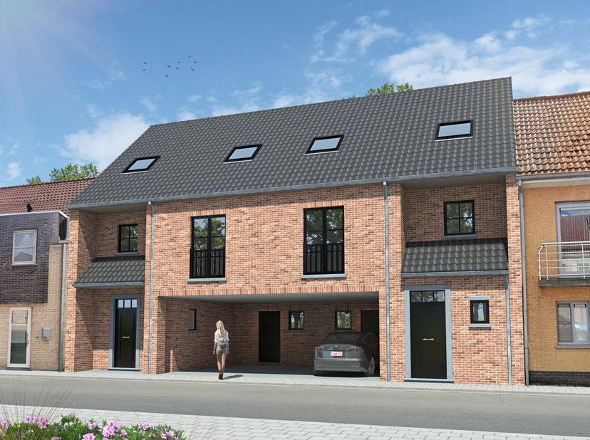 Mooie, nieuwbouwwoning met 3 à 5 SLAAPKAMERS, ZUIDGERICHTE TUIN en parkeerplaats te Bekegem! Tot. grondopp. 290m2. Deze tijdloze &amp; ENERGIEZUINIGE (E-p