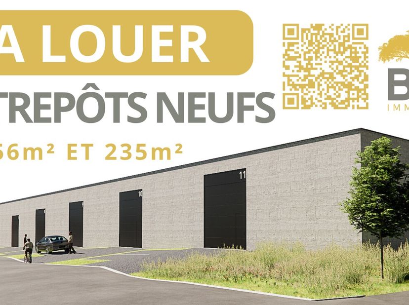 A découvrir dans le zoning de Ciney,  ce projet de différents entrepôts allant de 156 à 235m2. Il s&#039;agit d&#039;un projet neuf livrable pour le mois de sep