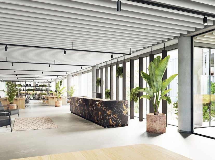 Magnifiquement situés, des bureaux nouvellement construits avec une surface de 1.099 m² à louer à seulement 250 m ( !!) de la sortie E40 Steenokkerzee