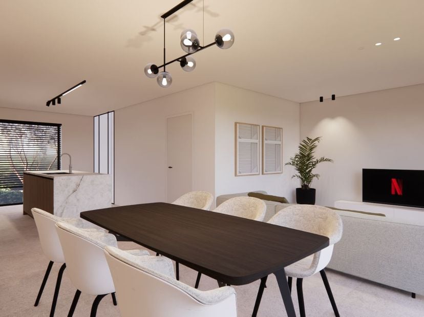 Totaalprijs voor deze woning, exclusief notariskosten = 570.881,- EUR&lt;br /&gt;
Deze woning wordt opgetrokken in een staalframe constructie, afgewerkt met
