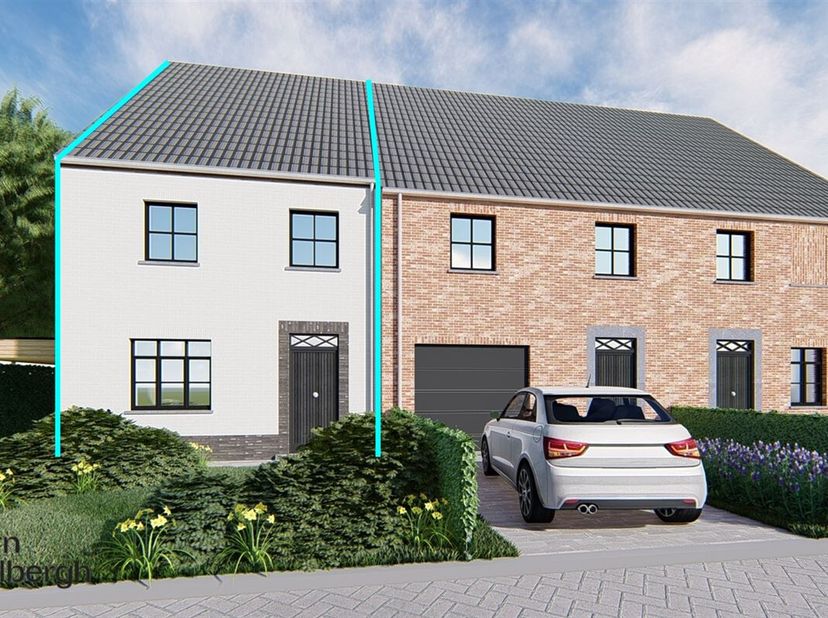 Nieuwbouwwoning in groene oase te koop! &lt;br /&gt;
LOT 1&lt;br /&gt;
Indeling: inkomhal met gastentoilet en vestiaire, open ruime leefruimte met plaats voor bur