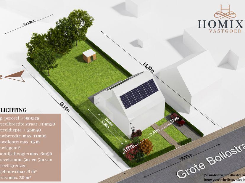 Voor verdere info: 016199342 of jens@homixx.be!&lt;br /&gt;
Deze bouwgrond heeft een ideale ligging, op wandel- en fietsafstand van het centrum van Tremelo!