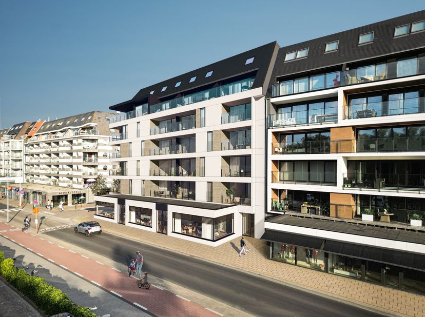 Prachtig nieuwbouwappartement op de 2e verdieping met een prachtig zicht op het beschermd duingebied van Bredene omvat 1 volwaardige slaapkamer, 1 bad