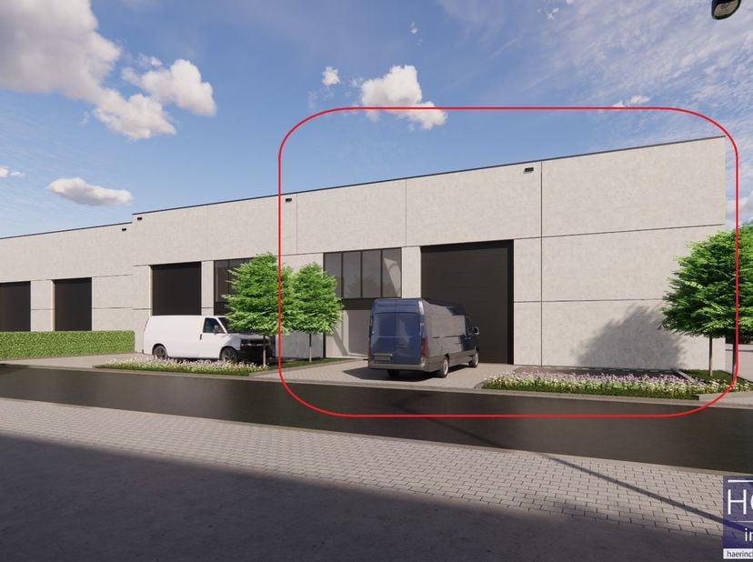Deze schitterend gelegen NIEUWBOUW KMO-unit van 298m² situeert zich in het hart van de ambachtelijke bedrijfszone &quot;Hoogmolen&quot; te Kruishoutem en zit in