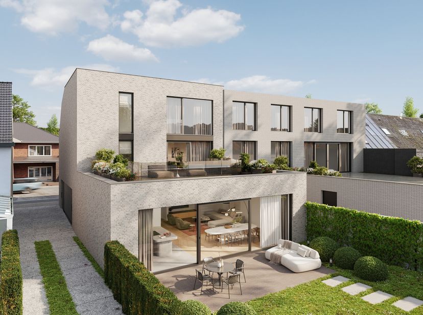 Dit knap en luxueus afgewerkt nieuwbouwappartement bevindt zich op het gelijkvloers van de kleinschalige Residentie Bel-Air, middenin het gezellige do