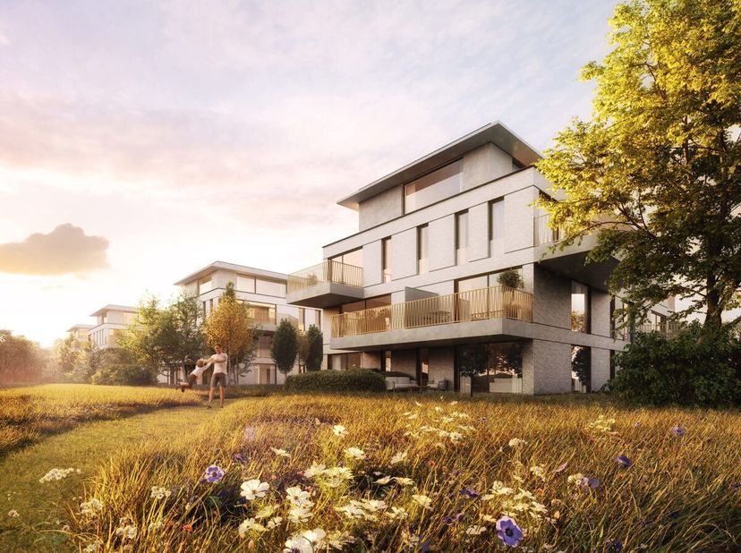 Deze knappe nieuwbouwpenthouse situeert zich op de derde verdieping van residentie Kasteelpark. Het omvat een inkomhal, een lichtrijke living met open