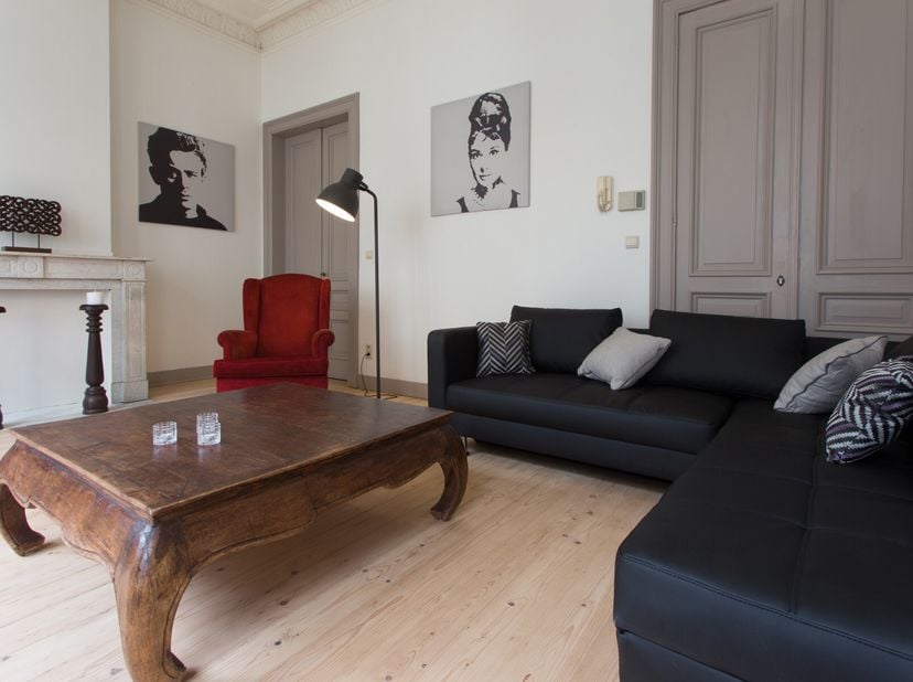 Welkom in dit charmante gemeubelde appartement in een prachtig herenhuis!Het appartement beschikt over een mooie leefruimte met authentieke elementen,