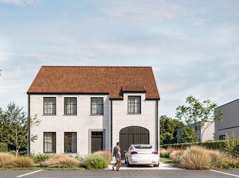 Cette villa neuve est située le long de la Oude Weg à Zulte.La maison bénéficie dun très grand espace, dun beau jardin et dune finition haut de gamme