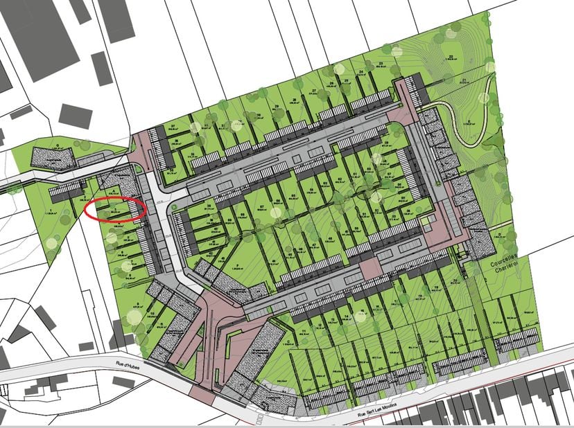 Terrain à bâtir, étant le lot numéro 3, situé dans un tout nouveau lotissement, sur la commune de Courcelles. L&#039;endroit est à la fois calme et proche