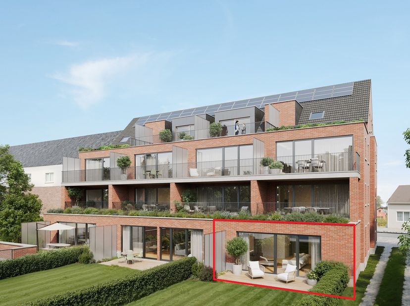 ‘DE VOORBURG’ - Stijlvol wonen op een toplocatie in Laakdal&lt;br /&gt;
&lt;br /&gt;
APPARTEMENT 0.1&lt;br /&gt;
Gelijkvloers appartement met 3 slpks en tuin&lt;br /&gt;
Inde