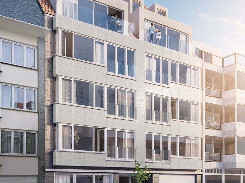 Résidence Akropolis : appartement rénové (largeur de façade d&#039;environ 7m) à vendre situé dans la Zoutelaan à Knokke, dans un bâtiment qui sera entière