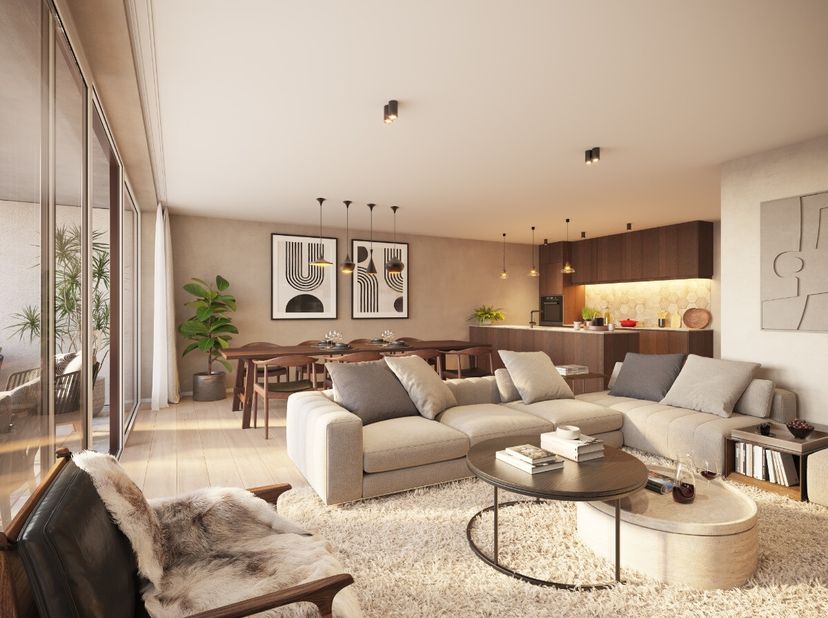Sint-Idesbald: nieuwbouwappartement met ruim zonneterras te koop in het centrum! Ontdek dit appartement van het prestigieuze nieuwbouwproject Strandzi