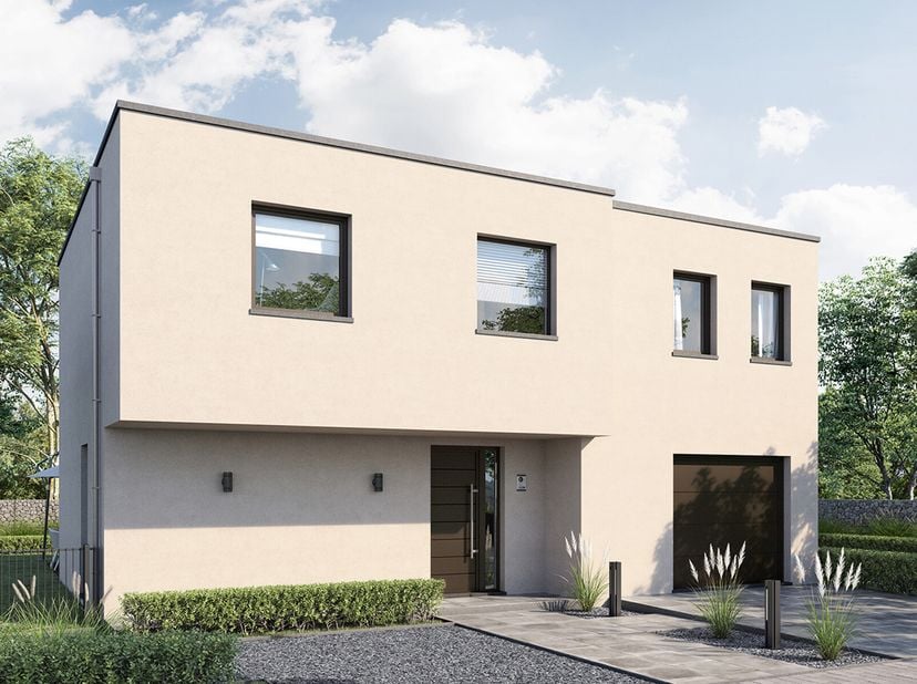 Dit nieuwbouwproject kan voor u gerealsieerd worden volens de meest energiezuinige norm dankzij een warmtepomp met vloerverwarming, driedubbele beglaz