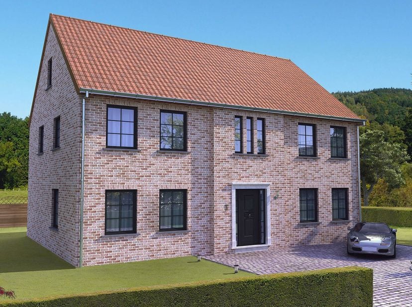 Quartier calme sur  un terrain plat orienté sud avec vue dégagée, projet de villa 4 façades très lumineuse  PEB A+ 100% traditionnelle  (triple vitrag