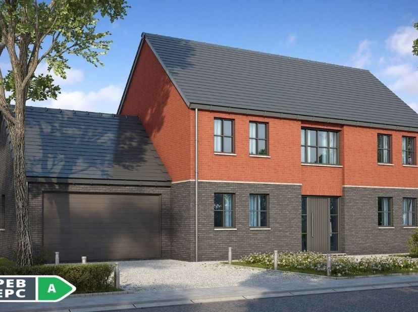 Deze nieuwbouwwoning kan voor u gerealiseerd worden volgens de meest energiezuinige norm dankzij warmtepomp met vloerverwarming, Ventilatie D, driedub