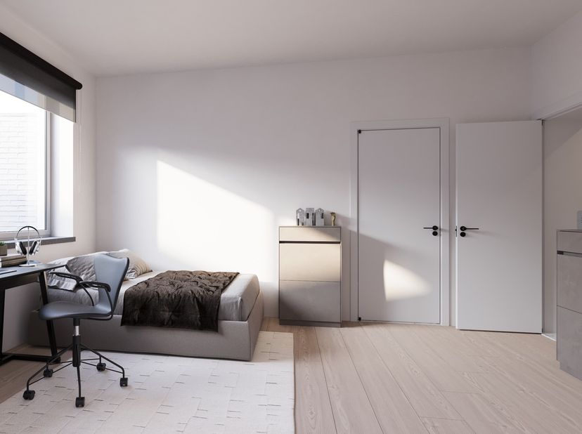 Ontdek deze lichtrijke studentenunit in een uniek opbrengsteigendom op de ring van Leuven! Een prachtig vernieuwbouwproject dat niet enkel een uitstek