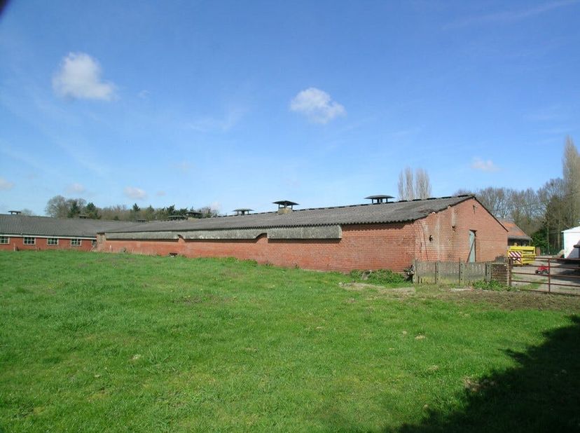 Entrepôt (160 m² - 11 m x 12 m), situé dans une zone agricole entre l&#039;E40 et l&#039;E403.&lt;br /&gt;
Finition: sol en béton, portail d&#039;entrée, hauteur libre 2,1
