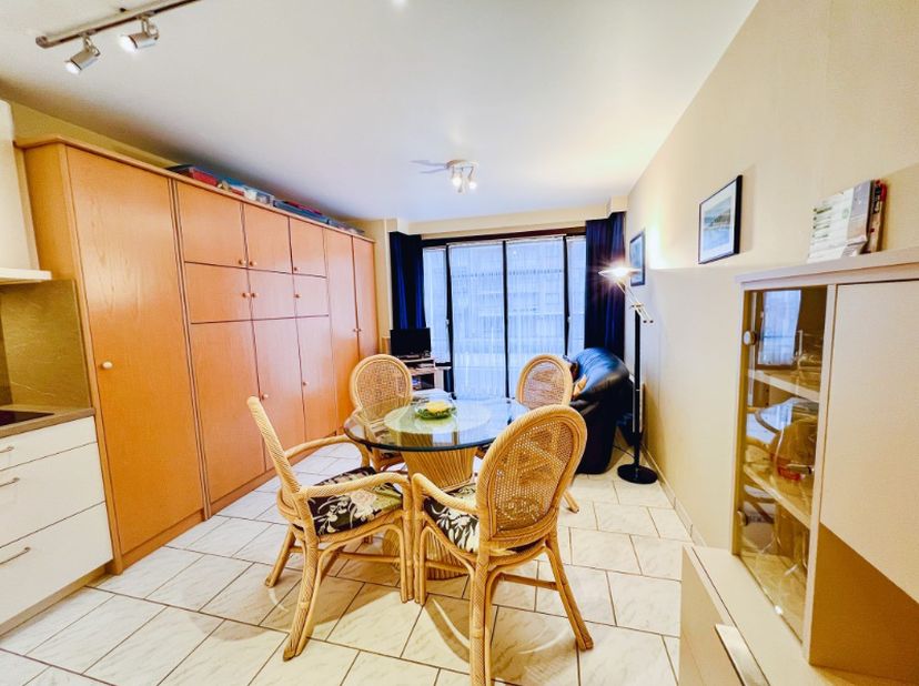 Deze ruime studio met slaaphoek ligt op slechts 50m wandelen van de Zeedijk van Wenduine en bevindt zich vlak aan de tramhalte. Het appartement is gel
