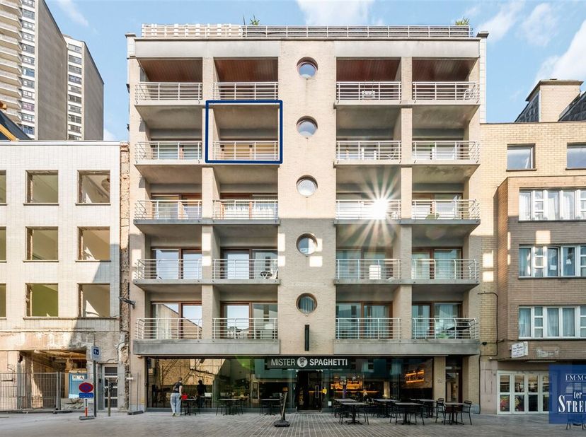 Deze ruime studio is gelegen op de 4de verdieping van residentie Chateau du Centre I in het centrum van Oostende. De studio omvat een inkomhal, een ru