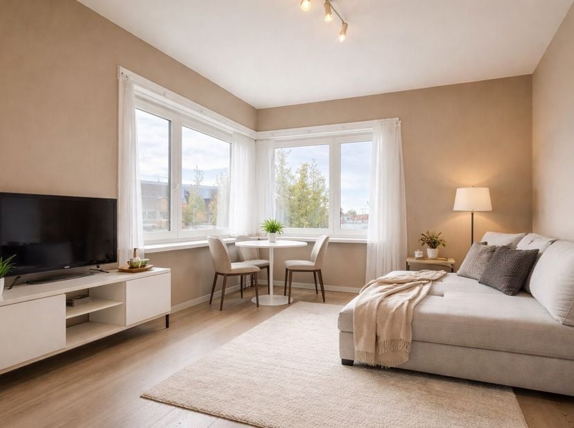 Welkom in deze vrije studio(van binnen 31m²) op het 2de verdiep te koop met de volgende indeling:<br />
inkomhal, open leefruimte met prachtig zicht o