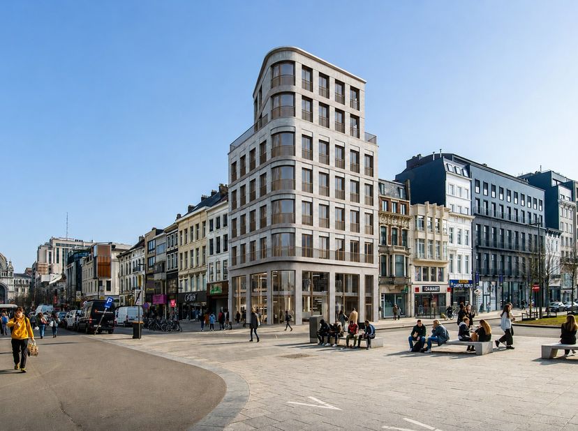 Project Lennert Van Leemput biedt exclusieve nieuwbouwkantoren op een absolute toplocatie in het hart van Antwerpen, op de hoek van De Keyserlei en Fr