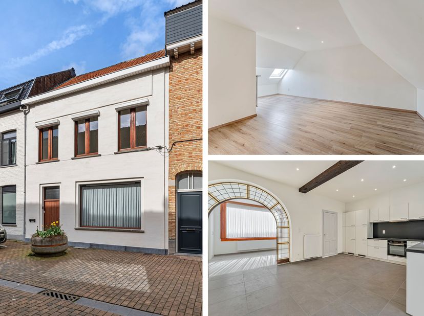 Instapklare woning met 3 slaapkamers en 2 terrassen in het centrum van Poperinge.<br />
We betreden de woning langs de hal met aansluitend ruime woonk