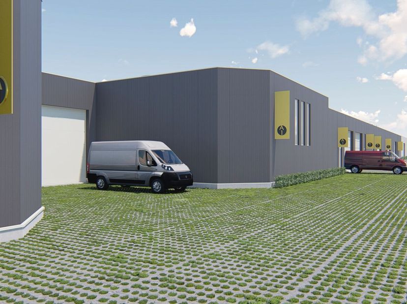 Langs de Stationsstraat in Herzele zijn de werkzaamheden volop aan de gang van een nieuw KMO-park, bestaande uit 8 moderne casco-units. Zoekt u als ze