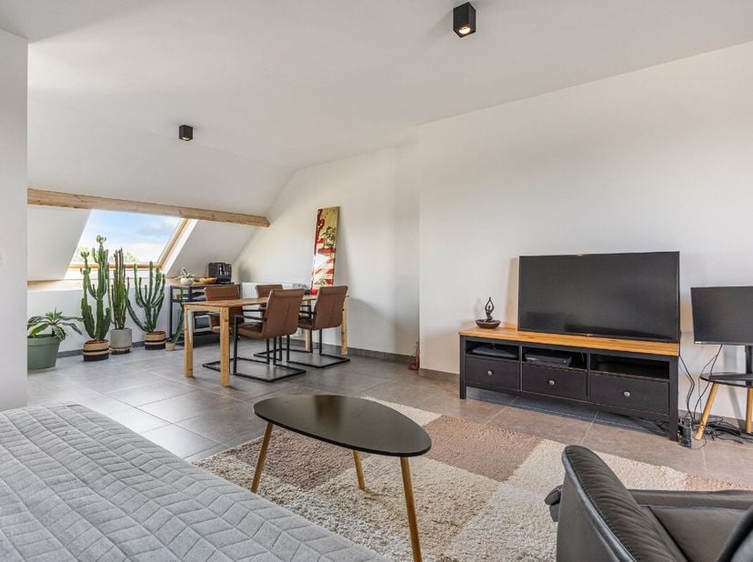 Dit modern en smaakvol ingericht duplexappartement van 122 m² (volgens EPC) combineert ruimte, comfort en een uitstekende ligging.Voor meer info ga na