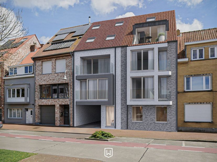 Twee slaapkamer appartement met terrassen gelegen in een nieuwe residentie in de Bondgenotenlaan te Heist-aan-Zee. Energiezuinig gebouwd met een A-lab