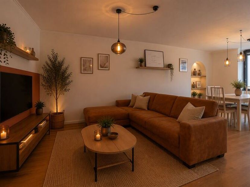 Instapklaar, volledig gerenoveerd appartement met twee terrassen en ruime kelderberging op een topligging in het centrum van Scherpenheuvel. <br />
Di