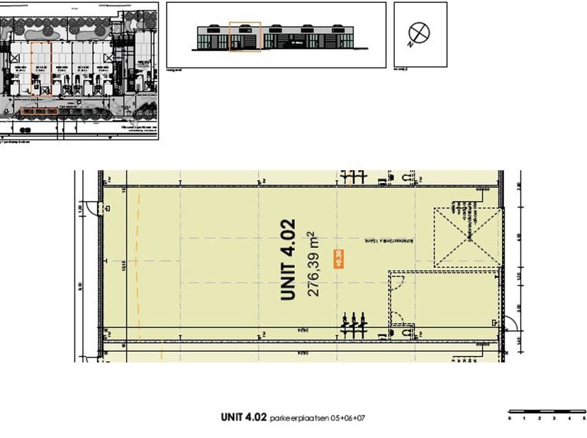 ALGEMEEN<br />
Nieuwbouw KMO-unit te koop in Dentergem<br />
Beschikbare unit 4.04 heeft een oppervlakte van 276,39 m².<br />
Strategisch gelegen tuss