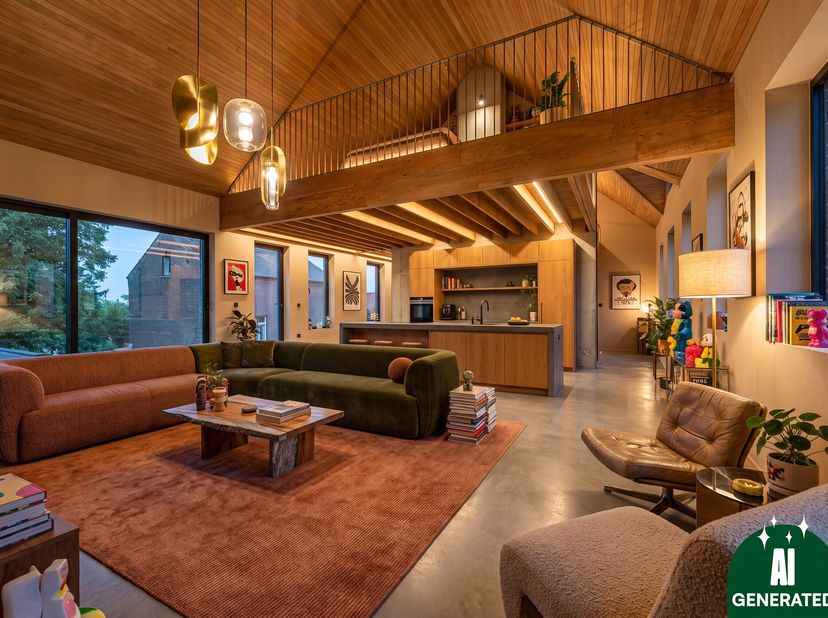 Unieke casco loft van ca. 190 m² in het landelijke Sint-Denijs<br />
Een droomproject dat al volop vorm kreeg en nu wacht op iemand die het verhaal ve
