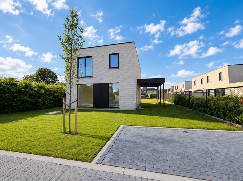 In een nieuwe wijk: verkaveling Paepevelden in het Oost-Vlaamse Bavegem (Sint-Lievens-Houtem) kan u deze moderne energiezuinige open nieuwbouwwoning t