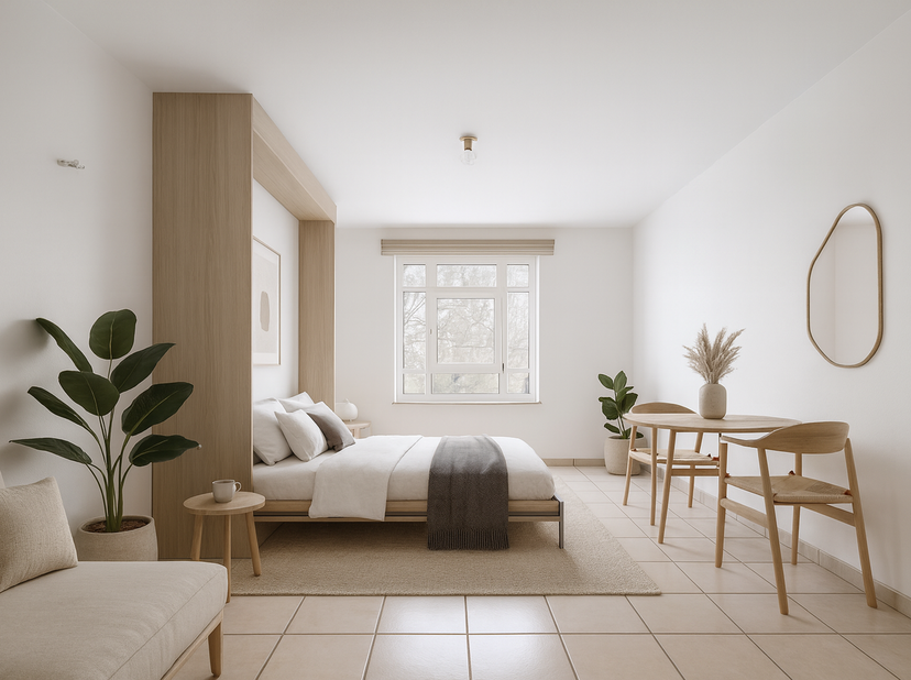 Ligging<br />
Deze volledig gerenoveerde studio bevindt zich op de tweede verdieping van residentie Green House. De ligging is bijzonder gunstig: op w