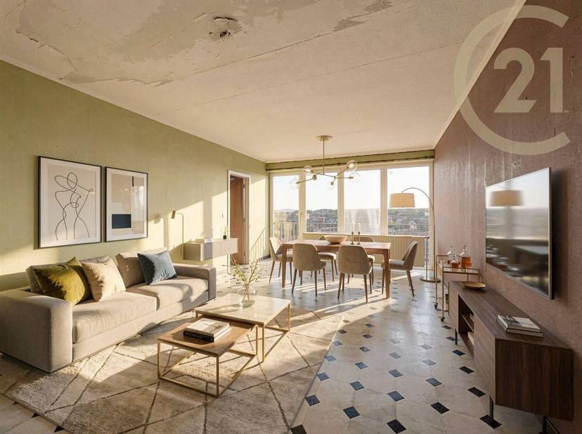 Century 21 Alliance - Demeuse vous présente cet appartement lumineux situé à Tamines, offrant un espace de vie de 85m² . Composé de deux chambres, cet