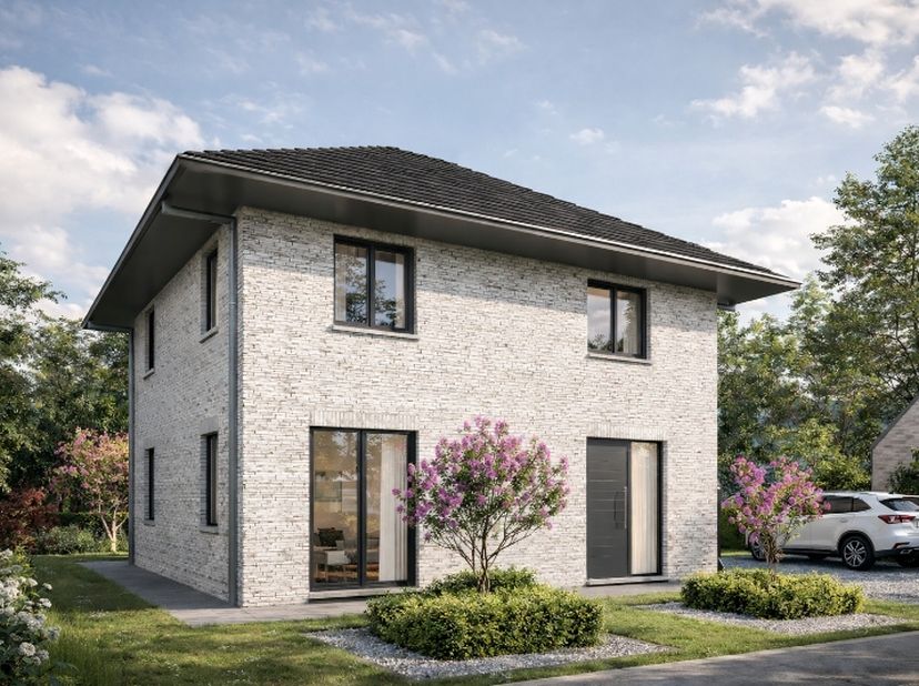 Bouwen met een persoonlijke service.<br />
Wij helpen u doorheen het hele bouwproces.<br />
<br />
Nieuw te bouwen lage energie woning gelegen op een
