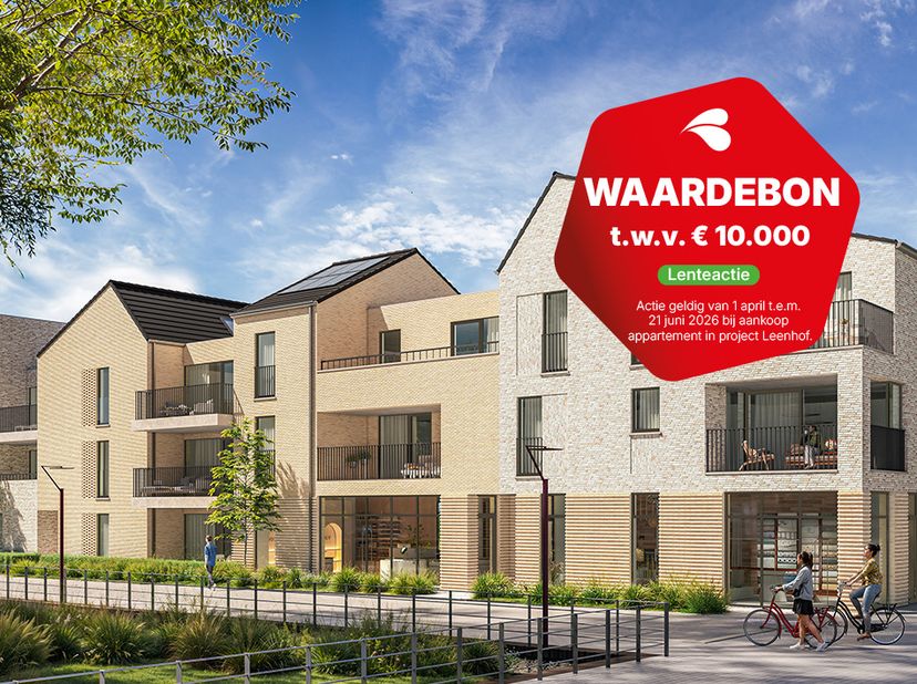 Appartement op de 1e verdieping – 2 slaapkamers – Lichtrijke leefruimte met open keuken – Ruim terras – Handige berging – Warmtepomp, vloerverwarming,