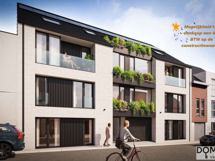 *Oplevering voorzien eerste helft 2026!* **Mogelijkheid tot aankoop aan 6% BTW op constructiewaarde** Schitterend gelijkvloersappartement met aangenam