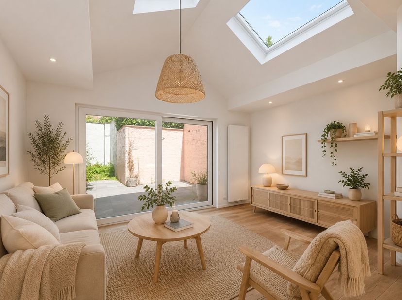 BRUGGE  - STARTPRIJS – VERNIEUWDE, ZONNIGE stadswoning (geen bel-étagewoning, 4 slaapkamers) met AANGELEGDE TUIN. Mobiscore 9,3/10. Omnipresent comfor