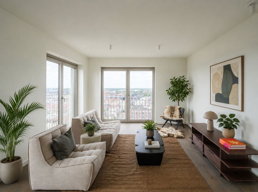 Penthouse met twee volwaardige slaapkamers en een uitzonderlijk terras met panoramisch zicht over Gent en zijn torens.<br />
<br />
Dit penthouse van
