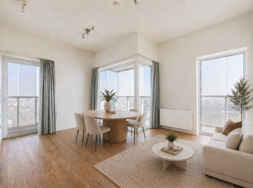 Quares - TREVI Groep presenteert :<br />
Indeling:<br />
Dit instapklare hoekappartement op de 14de verdieping aan de Ellermanstraat 61 biedt een prac