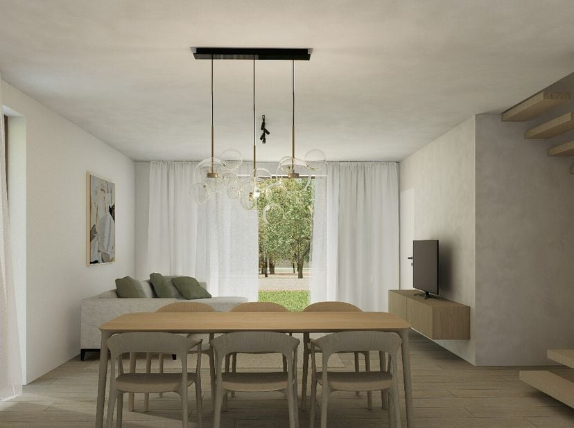Deze nieuwbouwwoning (start werken voorjaar 2026) in de Laeremansstraat biedt een lichtrijke woonkamer met zicht op de achterliggende tuin, een plek w