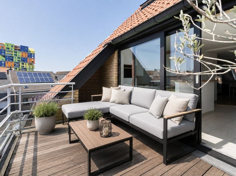 [[ DIT PAND NEEMT DEEL AAN DE ERA OPEN HUIZEN DAG OP 13/6 VAN 11:00 TOT 12:00 ]]Heist: Instapklaar duplexappartement te koop met twee slaapkamers en r