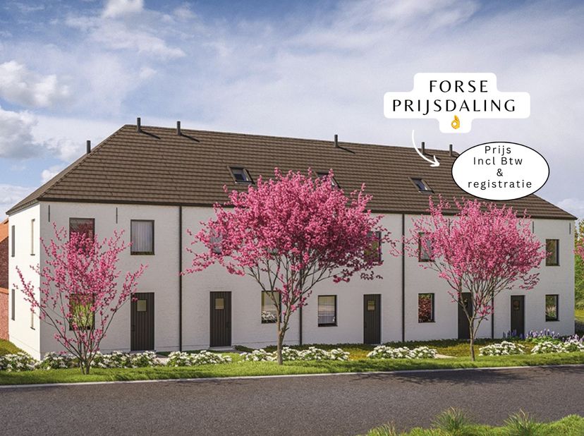 ‼️ONGEZIENE STERKE PRIJSDALING voor deze 2 laatste exclusieve nieuwbouwwoningen onmiddellijk beschikbaar met 4 slaapkamers op den buiten in een kleins