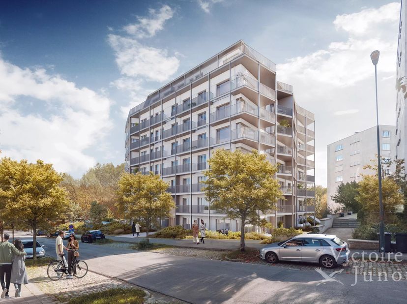 Ce nouveau projet luxueux et entouré de verdure se situe sur le boulevard du Souverain, en face du Parc de Val Duchesse et comprend 48 unités.<br />
V