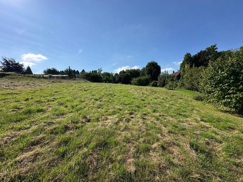TERRAIN de ± 1312 m² :<br />
► Orientation : Sud<br />
► Largeur façade : ± 20,9 m<br />
► Profondeur moyenne : ± 60,9 m<br />
► Relief : pente legère