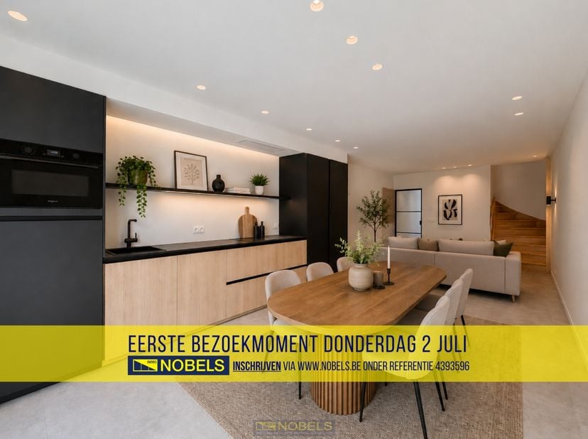 1ste bezoekdag donderdag 2 juli! Inschrijven kan via www.nobels.be onder referentienummer 4393596.<br />
<br />
Deze TOTAAL GERENOVEERDE WONING uit 20