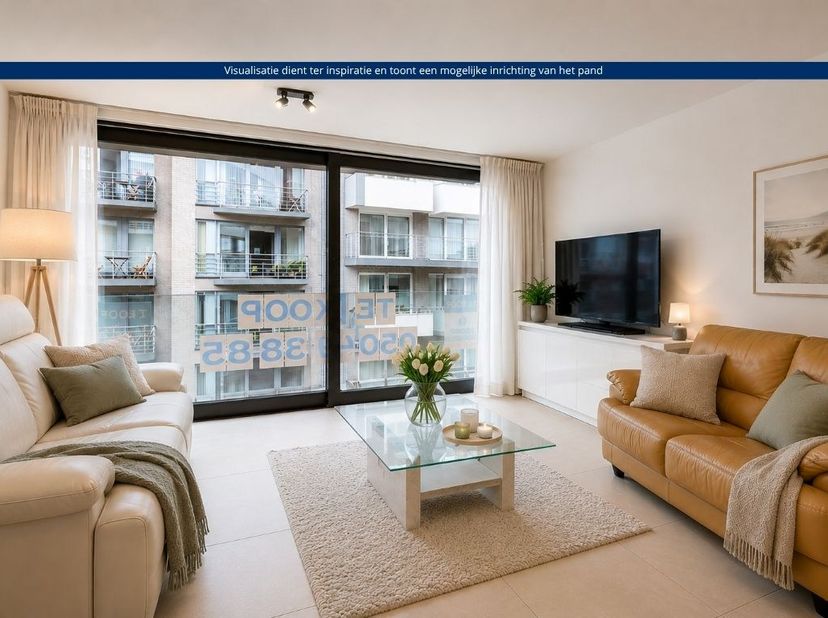Op de zesde verdieping van de recente residentie Gaultier II (2017) bevindt zich dit uitstekend onderhouden appartement met twee slaapkamers. Het appa