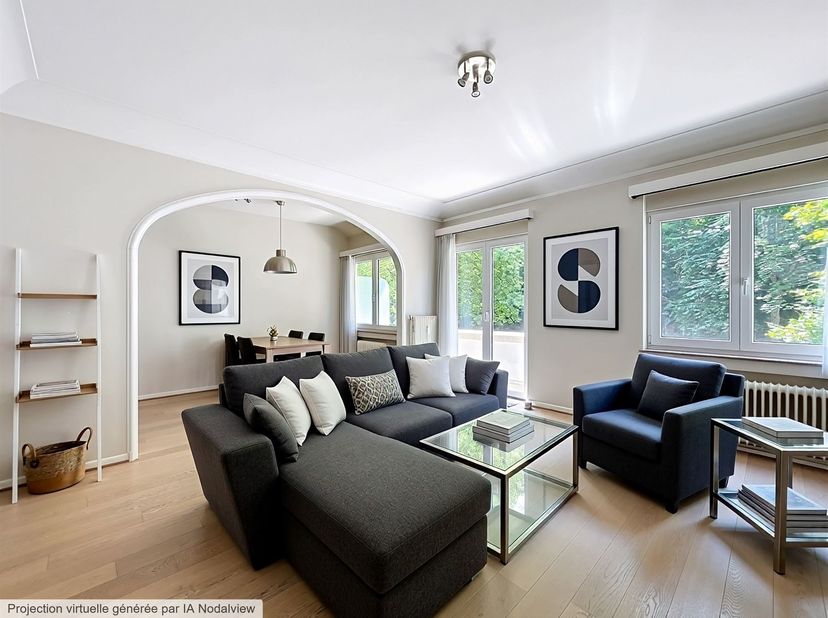 Messidor district: een-slaapkamer appartement +/-75m² met balkon als volgt samengesteld: 1e/9e verdieping: Inkomhal, woonkamer e+/-28m² met balkon, pa