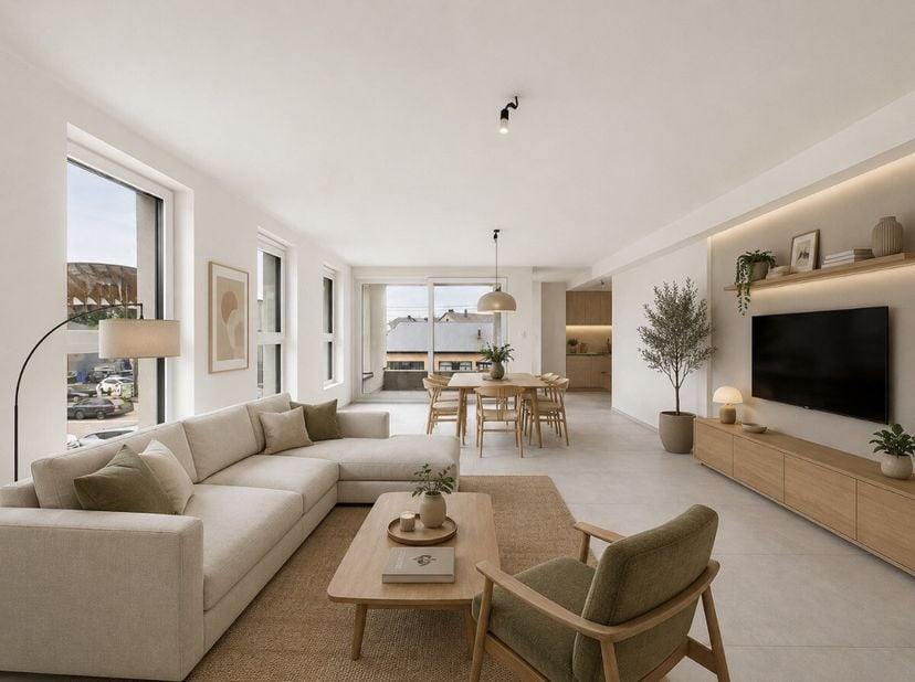 ERA B-LUX stelt u met plezier dit prachtige appartement van 106 m² met twee slaapkamers voor, ideaal gelegen in het centrum van Bastenaken.Het apparte